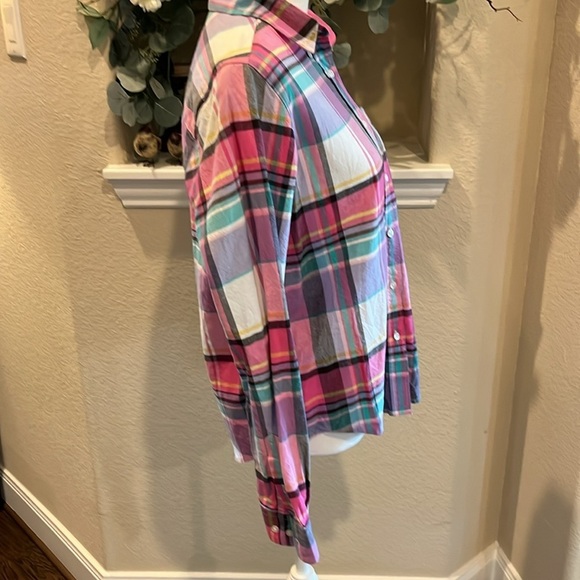 Rockies Long Sleeve Western Style Button Down Plaid Shirt Size M - Picture 8 of 16